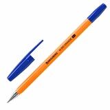 Ручка шариковая синяя BRAUBERG "M-500 ORANGE" корпус оранжевый, узел 0,7 мм, линия письма 0,35 мм, 143448
